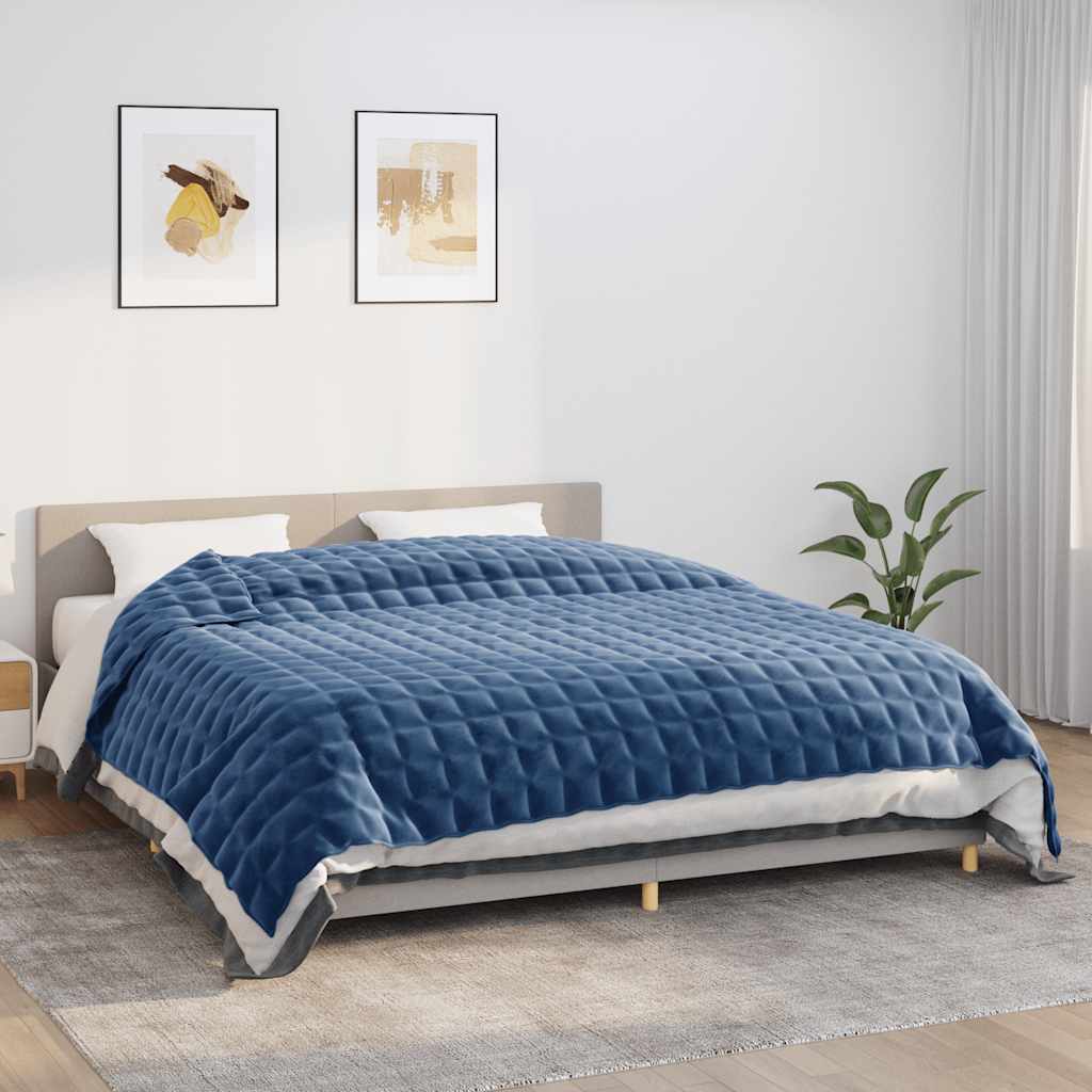 vidaXL Weighted Blanket Blue 220x260 cm 15 kg Fabric