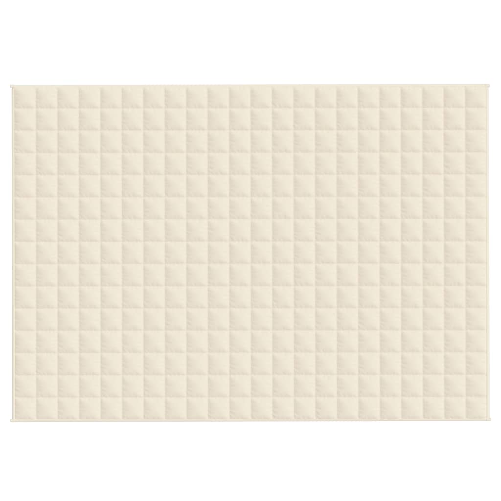 vidaXL Weighted Blanket Light Cream 155x220 cm 7 kg Fabric