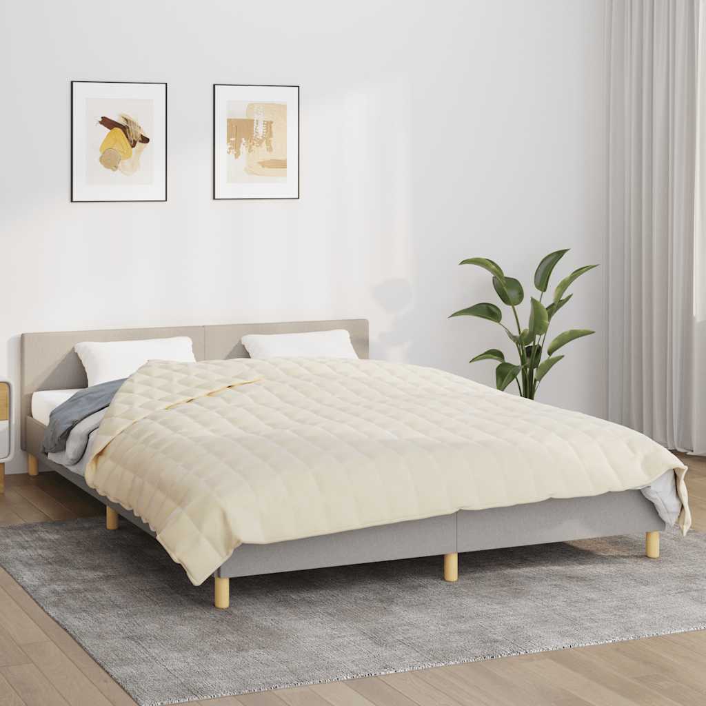 vidaXL Weighted Blanket Light Cream 200x200 cm 13 kg Fabric