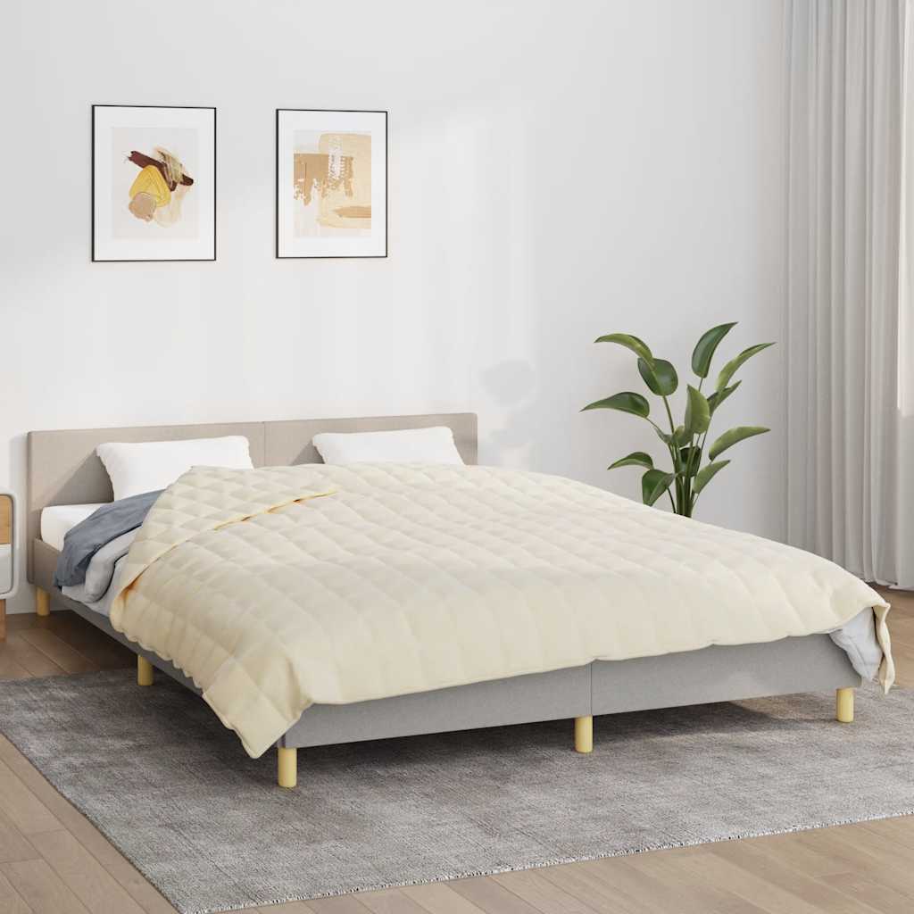 vidaXL Weighted Blanket Light Cream 200x225 cm 9 kg Fabric
