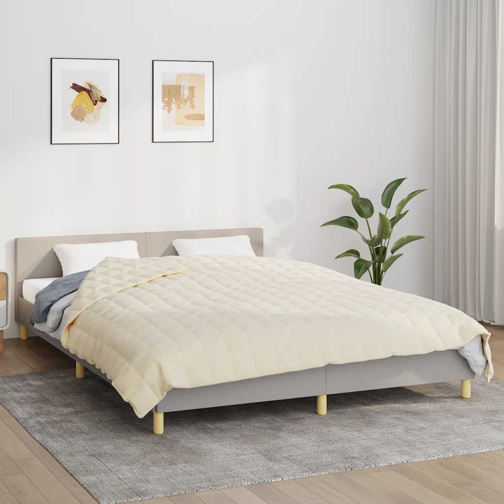 vidaXL Weighted Blanket Light Cream 200x225 cm 13 kg Fabric