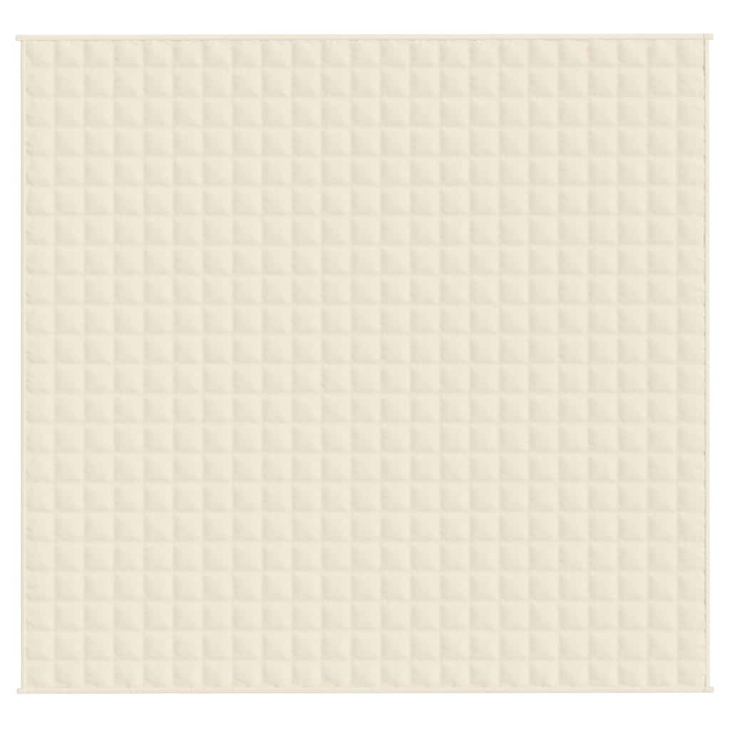 vidaXL Weighted Blanket Light Cream 220x235 cm King 11 kg Fabric