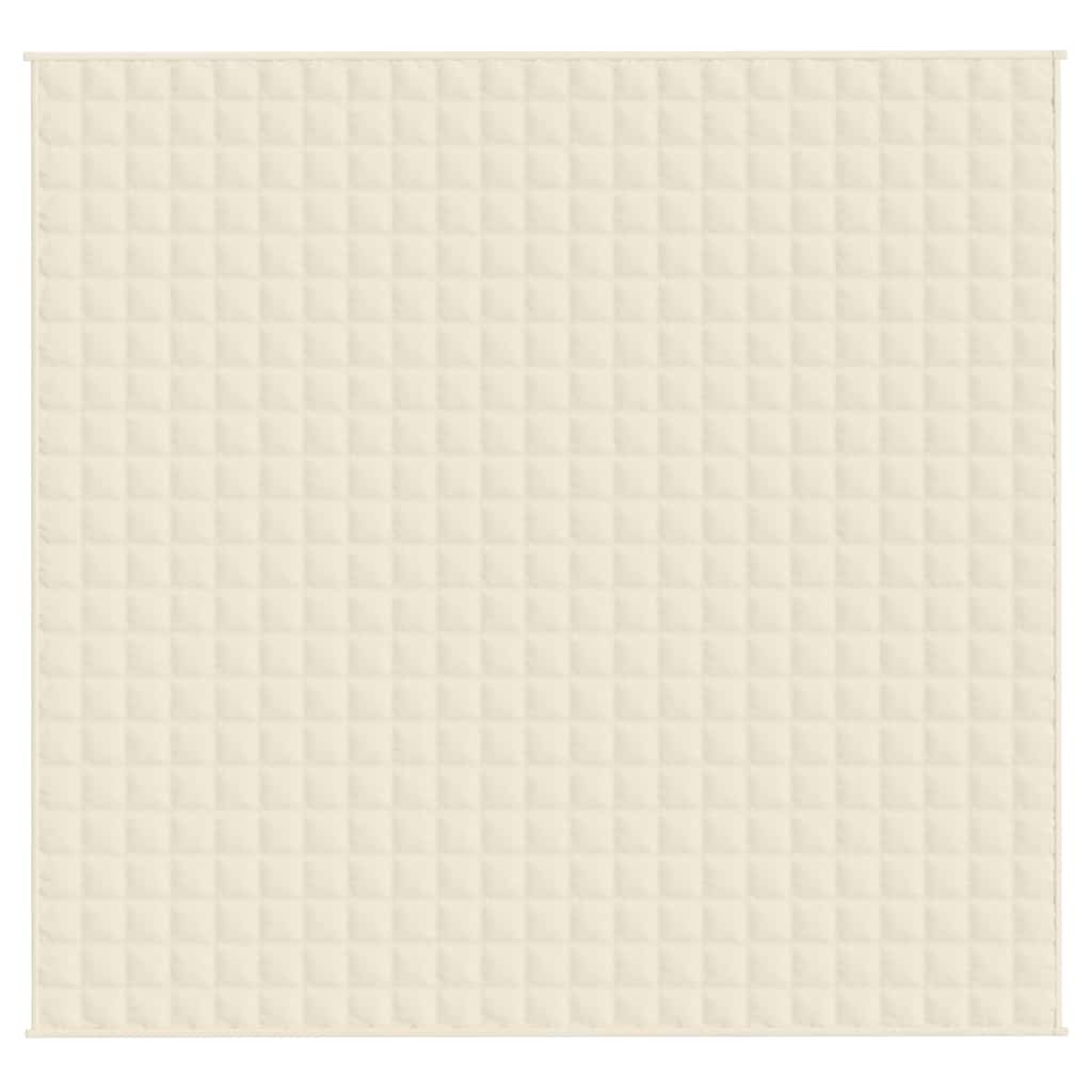 vidaXL Weighted Blanket Light Cream 220x235 cm King 15 kg Fabric