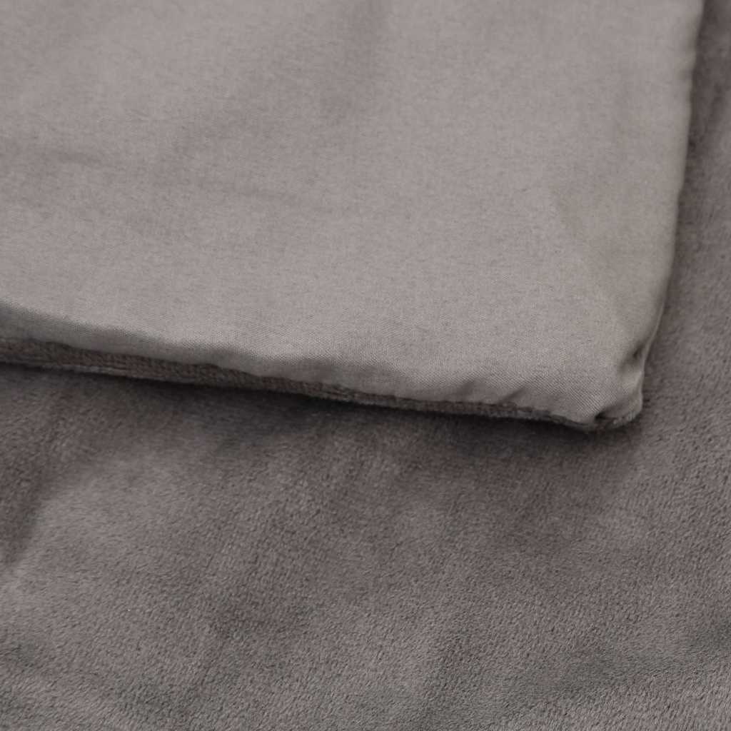 vidaXL Weighted Blanket With Cover | Grey | Cotton, Glass beads, Polyester