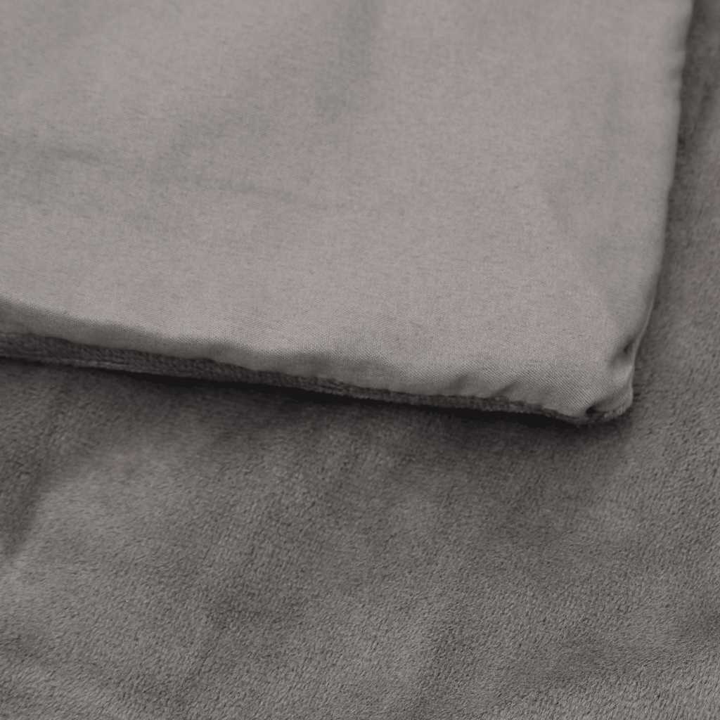 vidaXL Weighted Blanket With Cover | Grey | Cotton, Polyester, Glass Beads