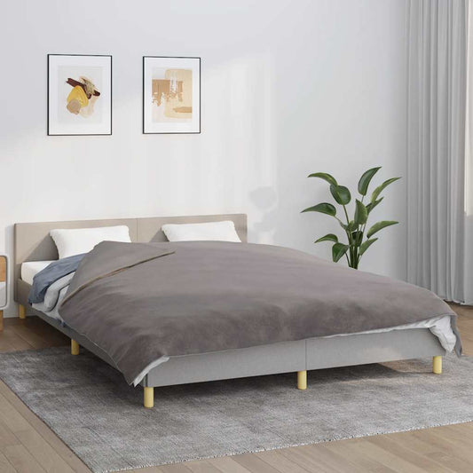 vidaXL Weighted Blanket With Cover | Grey | Cotton, Polyester, Glass Beads