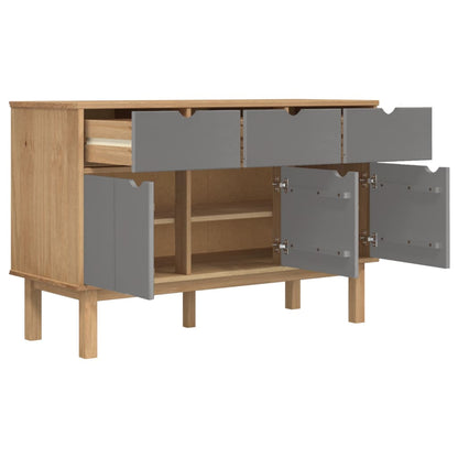 vidaXL Sideboard "OTTA" Brown and Grey 114x43x73,5 cm Solid Wood Pine
