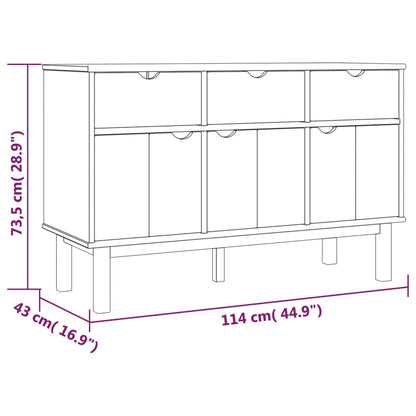 vidaXL Sideboard "OTTA" Brown and White 114x43x73,5 cm Solid Wood Pine