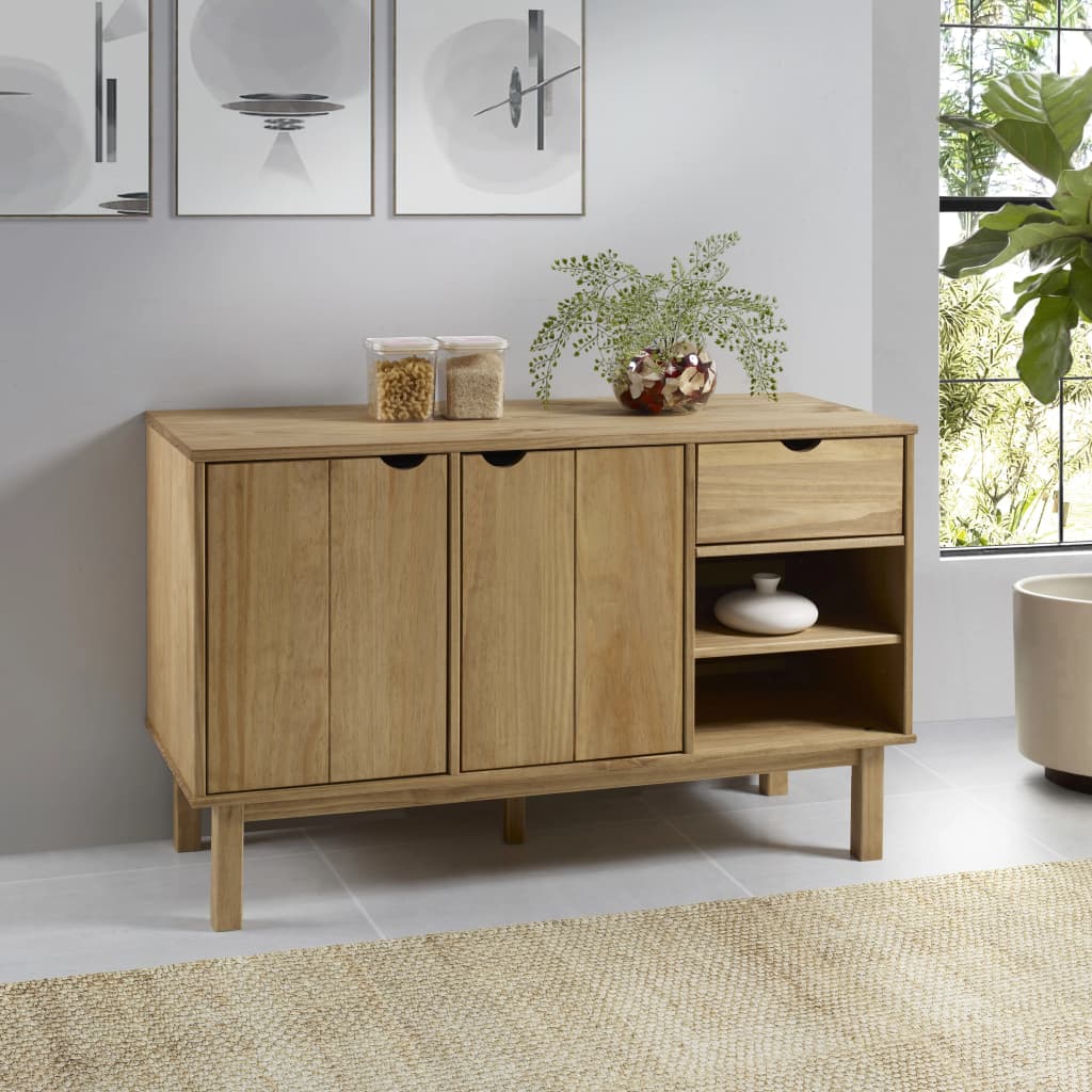 vidaXL Sideboard "OTTA" 114x43x73,5 cm Solid Wood Pine