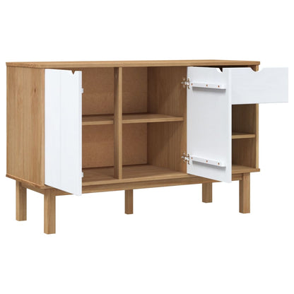 vidaXL Sideboard "OTTA" Brown and White 114x43x73,5 cm Solid Wood Pine