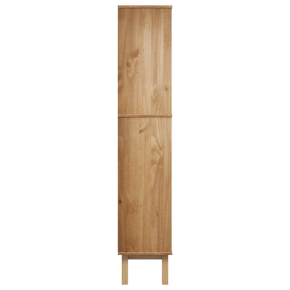 vidaXL Bookcase "OTTA" with 2 Drawers Brown Solid Wood Pine