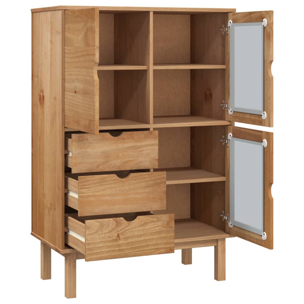 vidaXL Highboard "OTTA" 85x43x125 cm Solid Wood Pine