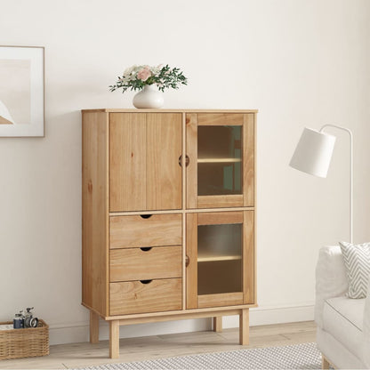 vidaXL Highboard "OTTA" 85x43x125 cm Solid Wood Pine