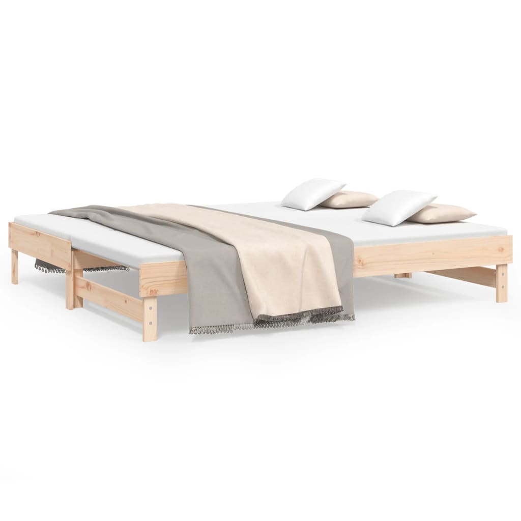 vidaXL Pull-out Day Bed without Mattress 2x(90x200) cm Solid Wood Pine
