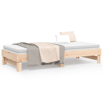 vidaXL Pull-out Day Bed without Mattress 2x(90x200) cm Solid Wood Pine