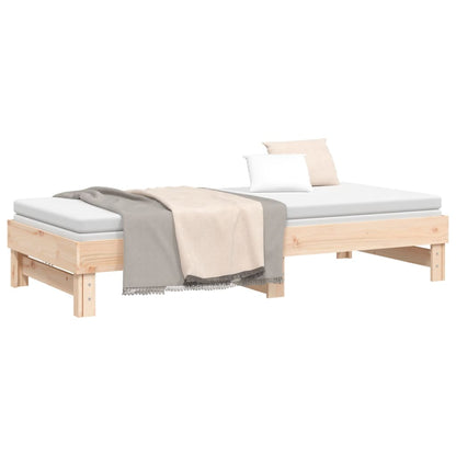 vidaXL Pull-out Day Bed without Mattress 2x(90x200) cm Solid Wood Pine