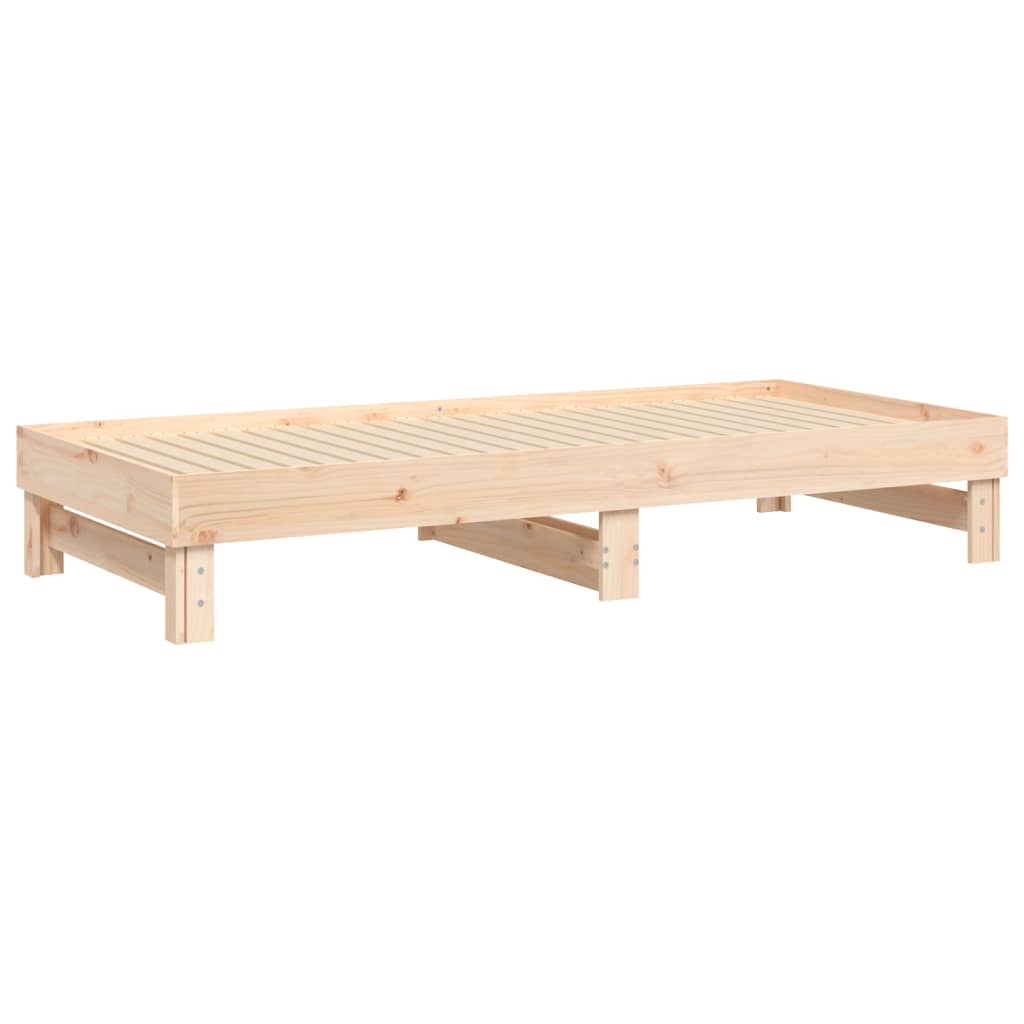 vidaXL Pull-out Day Bed without Mattress 2x(90x200) cm Solid Wood Pine