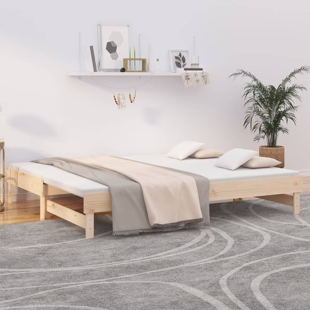 vidaXL Pull-out Day Bed without Mattress 2x(90x200) cm Solid Wood Pine