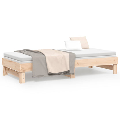 vidaXL Pull-out Day Bed without Mattress 2x(80x200) cm Solid Wood Pine
