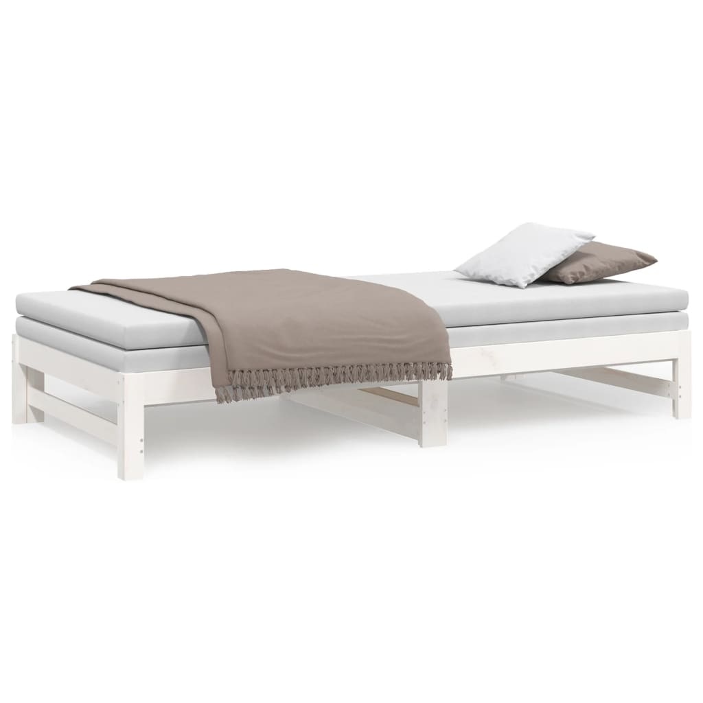 vidaXL Day Bed | White | Solid pine wood | 2x | Expandable  | Day Bed