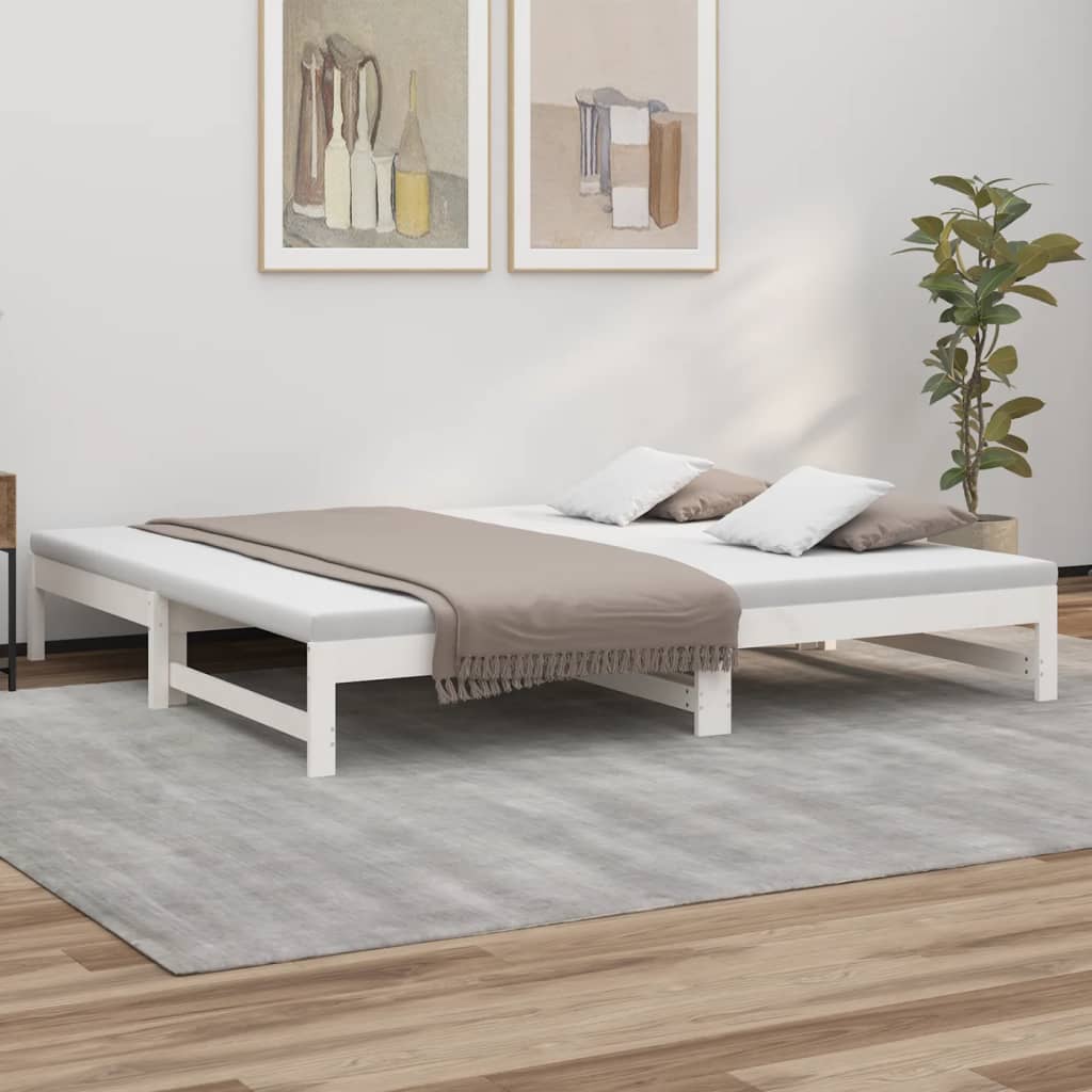 vidaXL Day Bed | White | Solid pine wood | 2x | Expandable  | Day Bed
