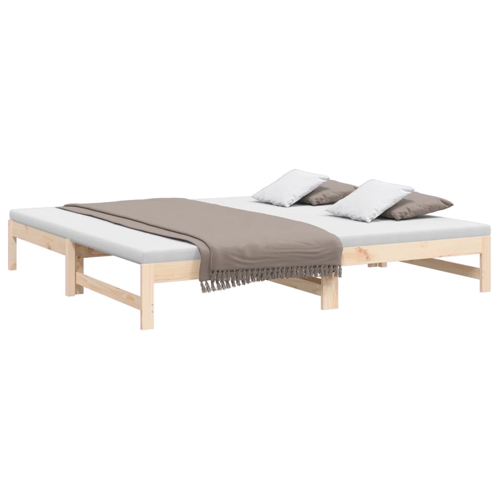 vidaXL Day Bed | Natural Pine | Solid pinewood | Double