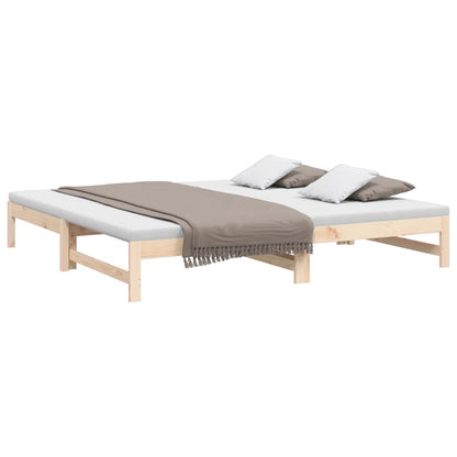 vidaXL Day Bed | Natural Pine | Solid pinewood | Double