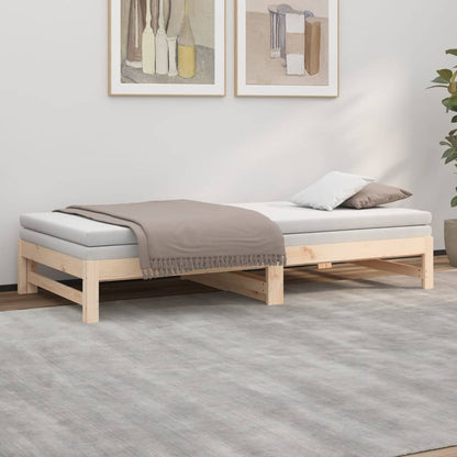 vidaXL Day Bed | Natural Pine | Solid pinewood | Double