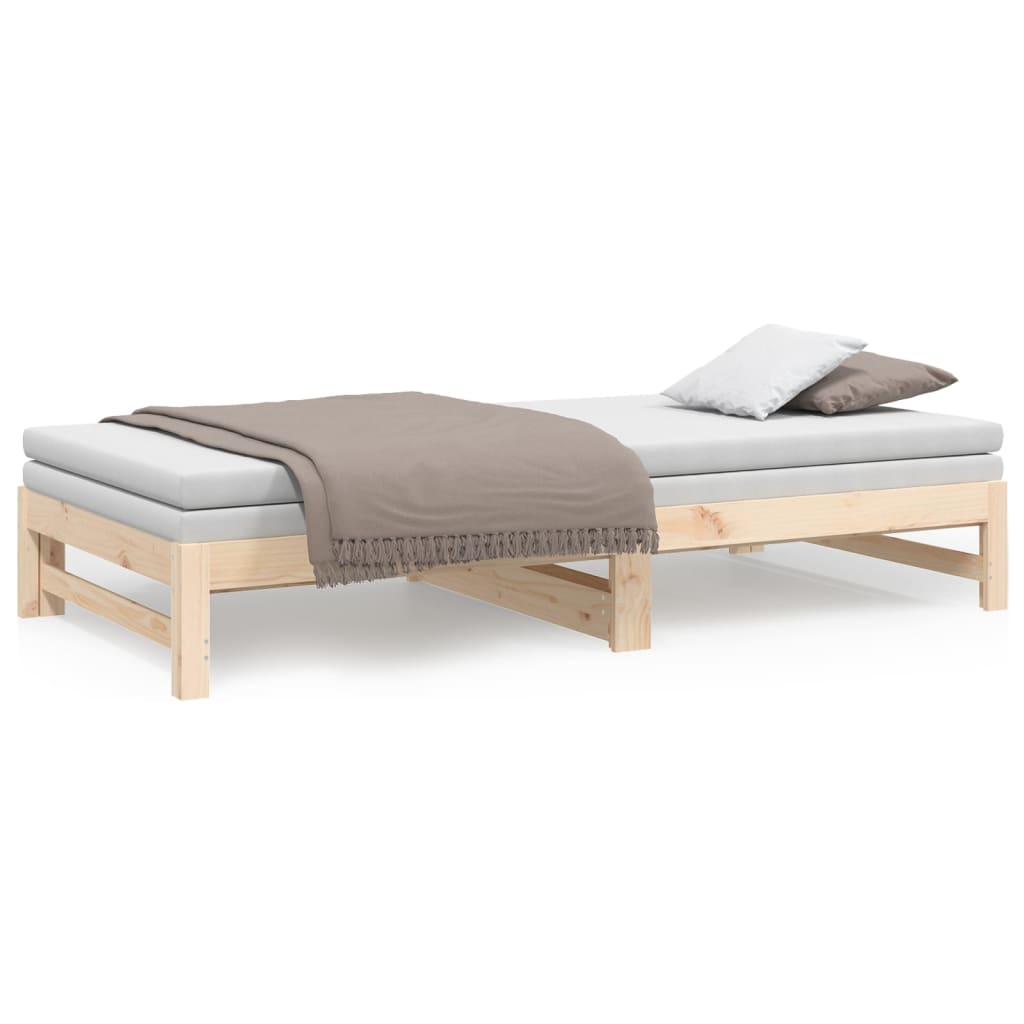 vidaXL Day Bed | Natural Pine | Solid pinewood | Double