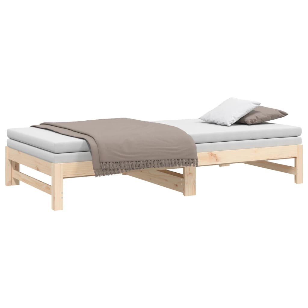 vidaXL Day Bed | Natural Pine | Solid pinewood | Double
