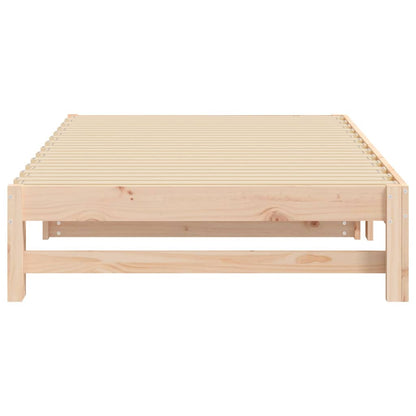 vidaXL Day Bed | Natural Pine | Solid pinewood | Double