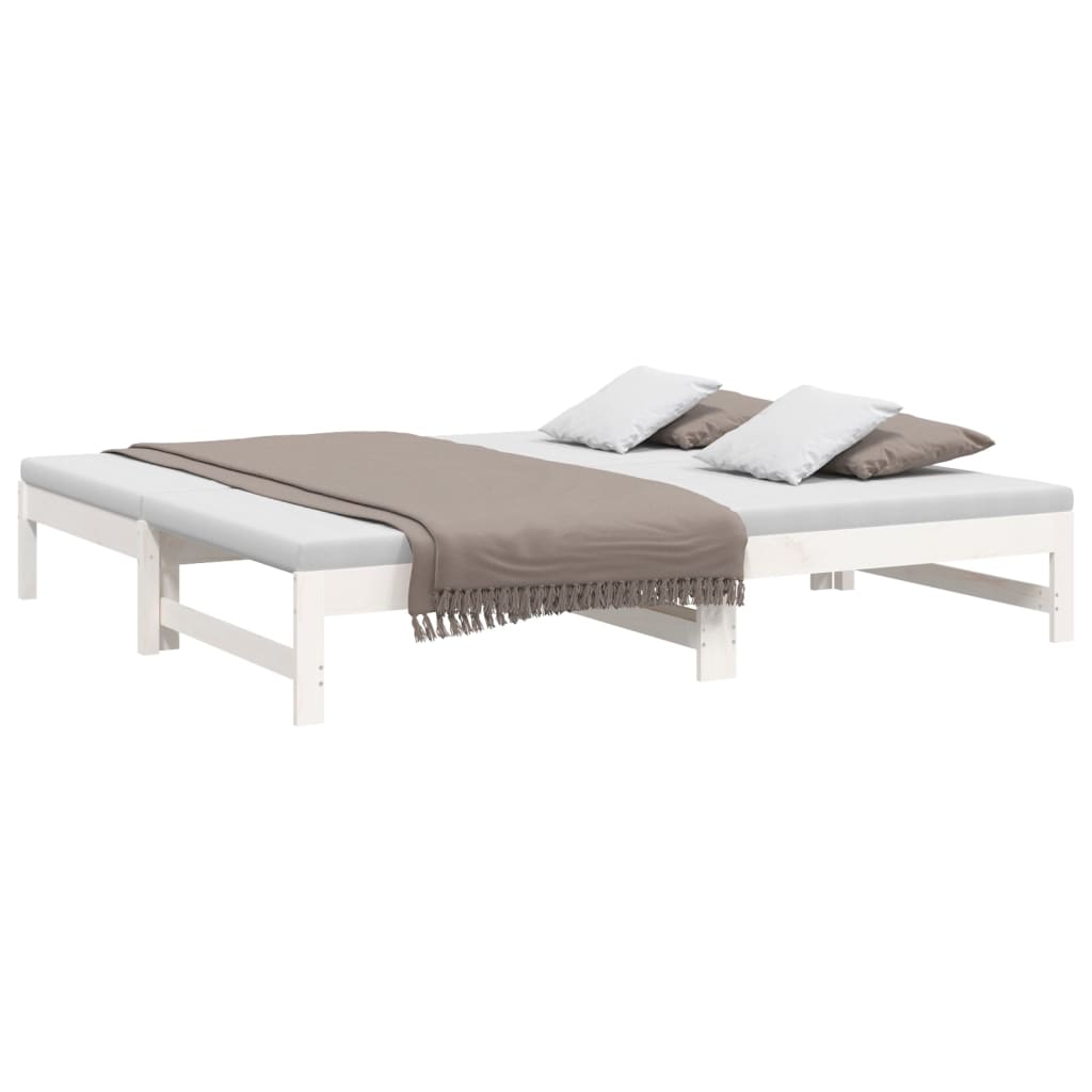 vidaXL Day Bed | White | Solid pinewood | 2x | Extendable | Day Bed
