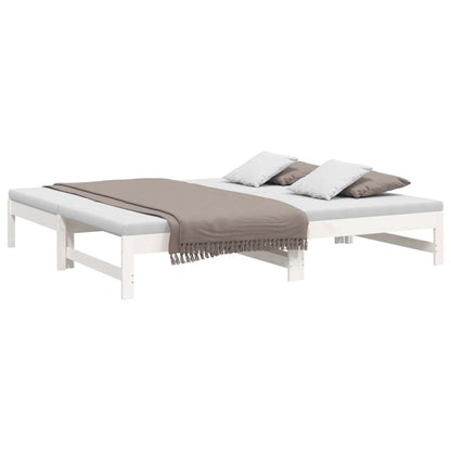 vidaXL Day Bed | White | Solid pinewood | 2x | Extendable | Day Bed