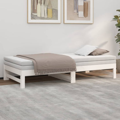 vidaXL Day Bed | White | Solid pinewood | 2x | Extendable | Day Bed