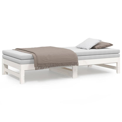 vidaXL Day Bed | White | Solid pinewood | 2x | Extendable | Day Bed