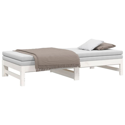 vidaXL Day Bed | White | Solid pinewood | 2x | Extendable | Day Bed