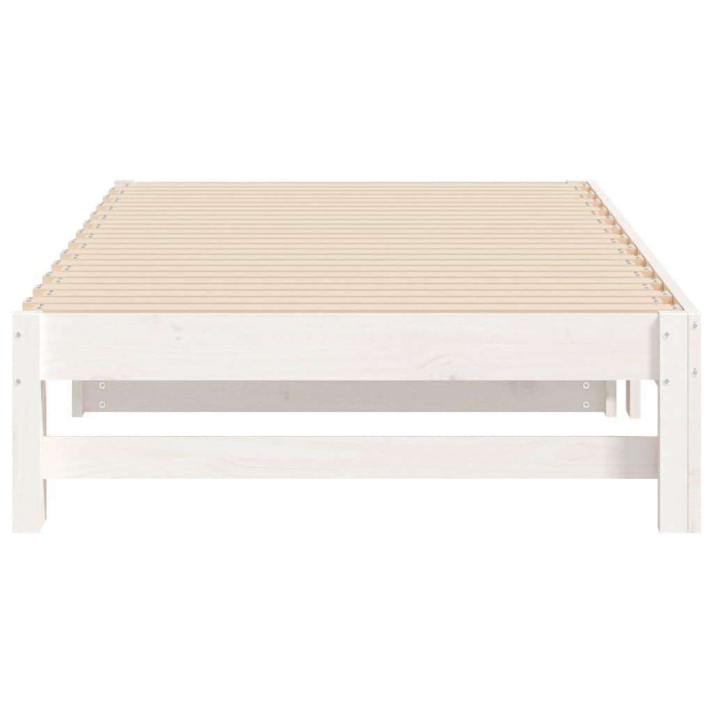 vidaXL Day Bed | White | Solid pinewood | 2x | Extendable | Day Bed
