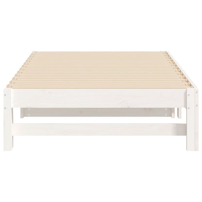 vidaXL Day Bed | White | Solid pinewood | 2x | Extendable | Day Bed