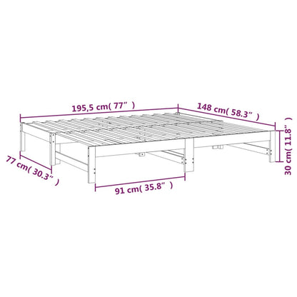 vidaXL Day Bed | Natural Pine | Solid pinewood | 75 x 190 cm