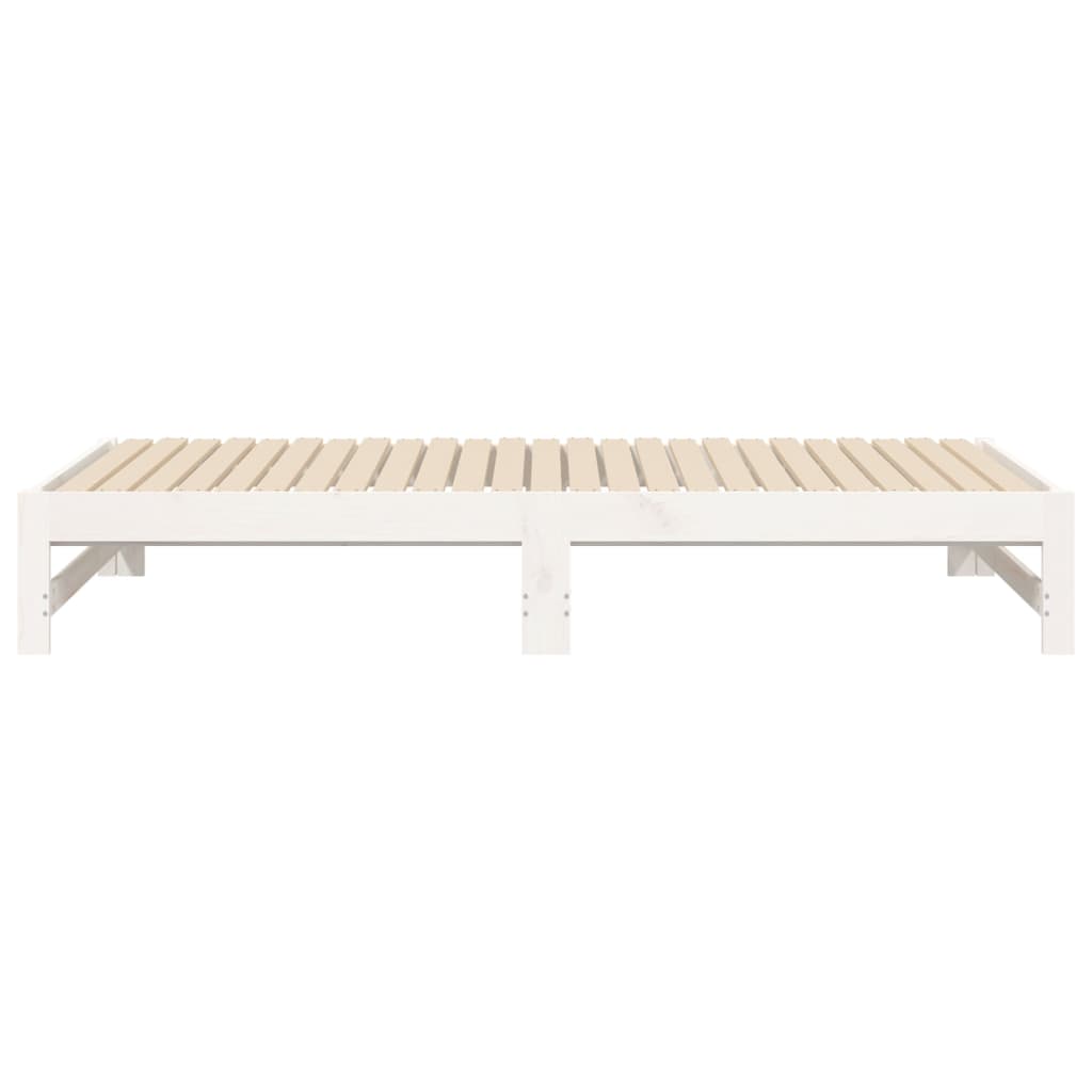 vidaXL Day Bed | White | Solid pine wood | Double | Extendable | Day Bed