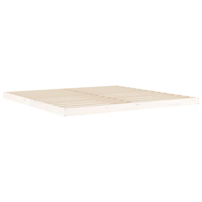 vidaXL Bed Frame | White | Solid pine wood, Plywood | Double | Durable