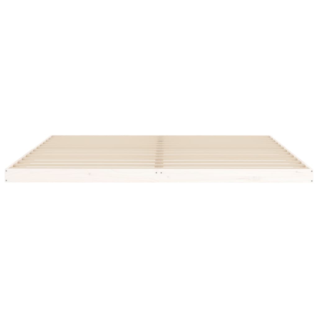 vidaXL Bed Frame | White | Solid pine wood, Plywood | Double | Durable