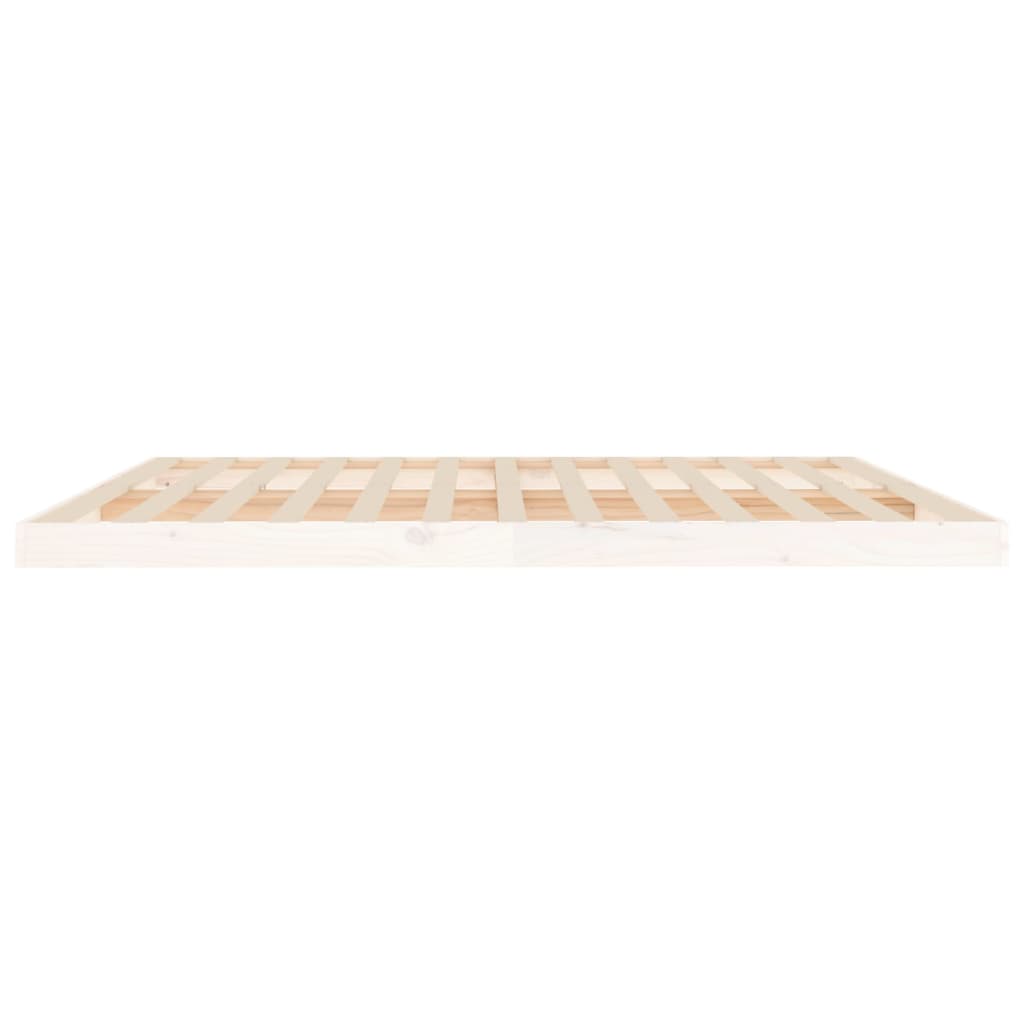 vidaXL Bed Frame | White | Solid pine wood, Plywood | Double | Durable