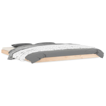 vidaXL Bed Frame | Natural Pine | Solid Pinewood, Plywood | Super King | Durable