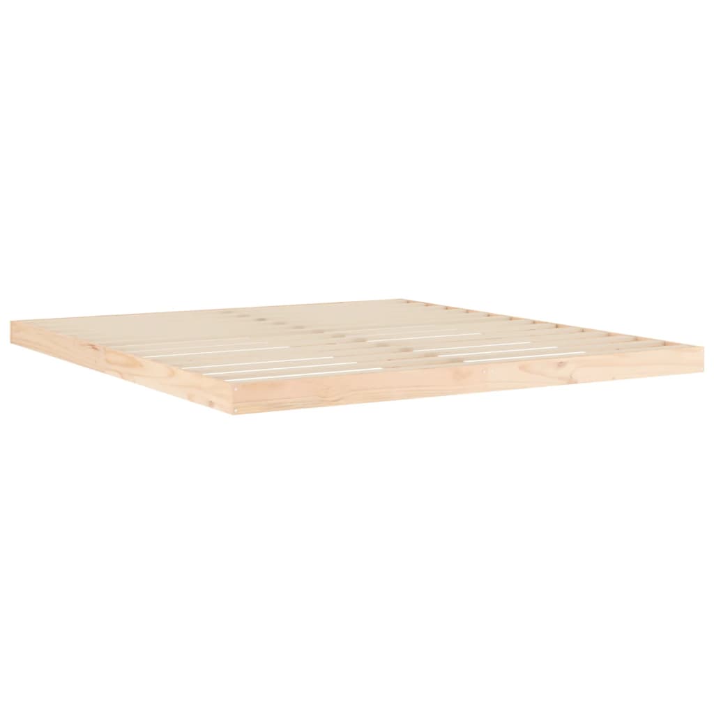 vidaXL Bed Frame | Natural Pine | Solid Pinewood, Plywood | Super King | Durable