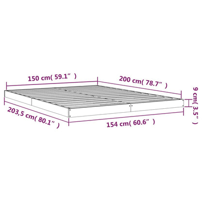 vidaXL Bed Frame without Mattress 150x200 cm King Size King Size Solid Wood Pine