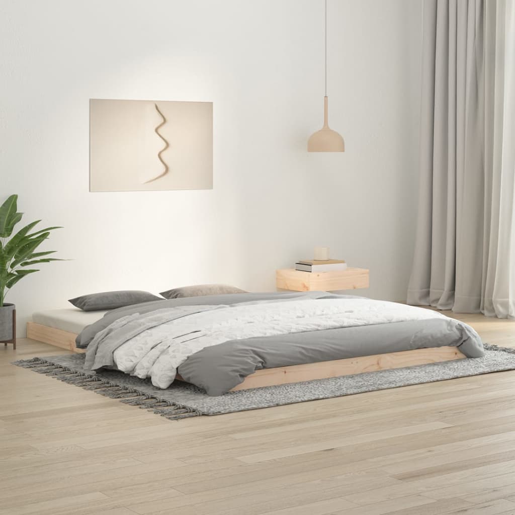 vidaXL Bed Frame without Mattress 150x200 cm King Size King Size Solid Wood Pine