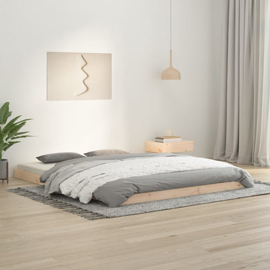 vidaXL Bed Frame without Mattress 150x200 cm King Size King Size Solid Wood Pine