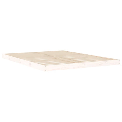 vidaXL Bed Frame | White | Solid Pinewood, Plywood | King Size | Durable