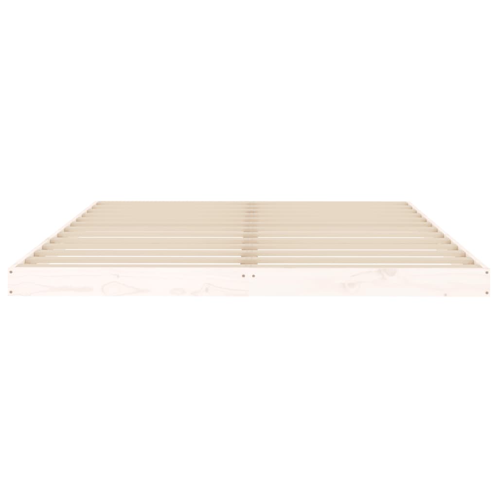 vidaXL Bed Frame | White | Solid Pinewood, Plywood | King Size | Durable